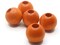 5 25mm Round Orange Vintage Wood Beads - Large Hole Macrame Beads